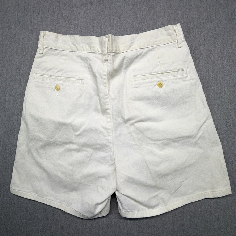 Vintage Polo Ralph Lauren Made In USA Double Pleated Chino Shorts Beige 30" - Picture 5 of 9